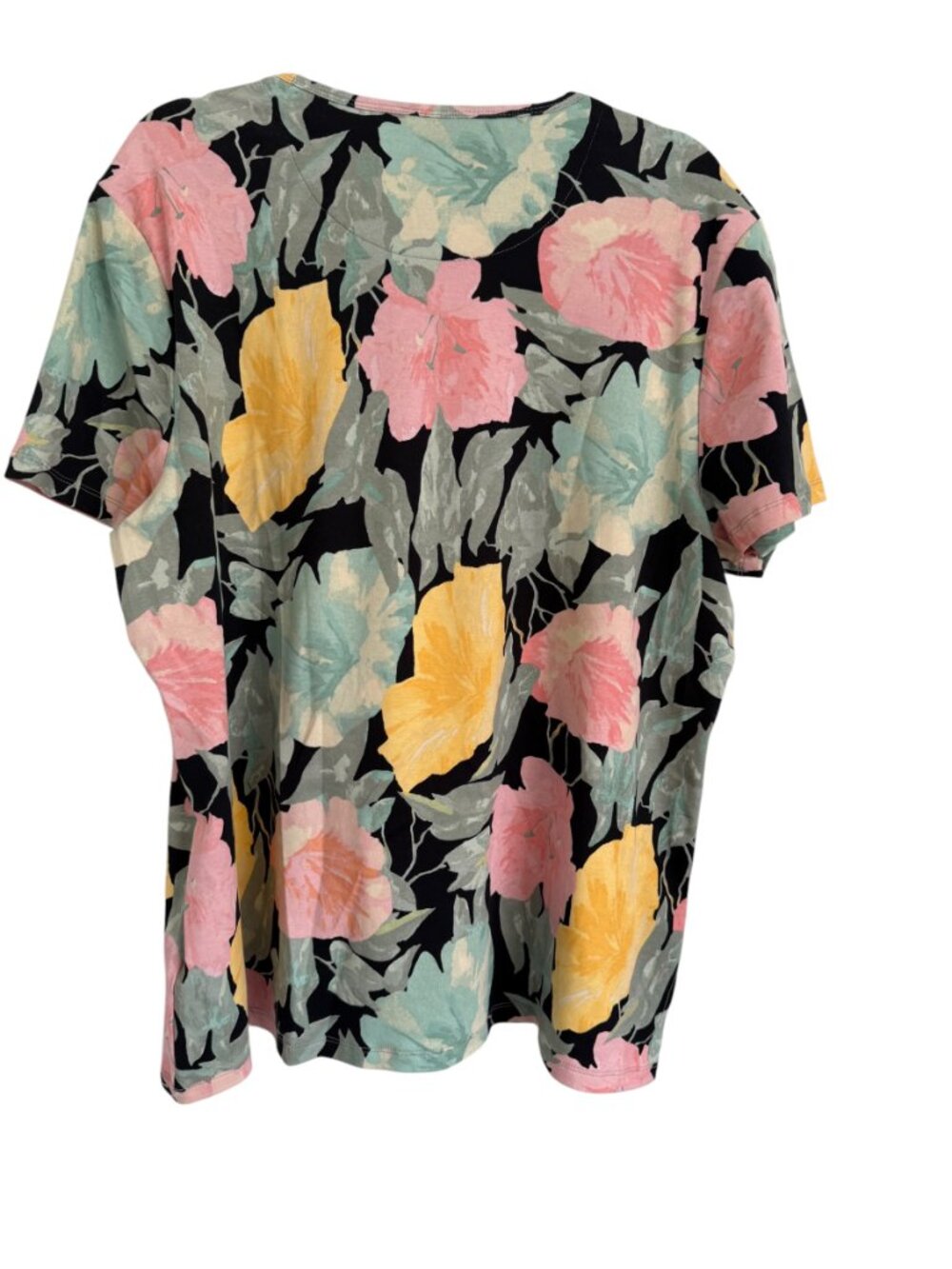 NWT Lauren Ralph Lauren Floral Print Jersey T-Shirt – 3XL-Black/Pastel- MSRP $60 - Picture 2 of 9